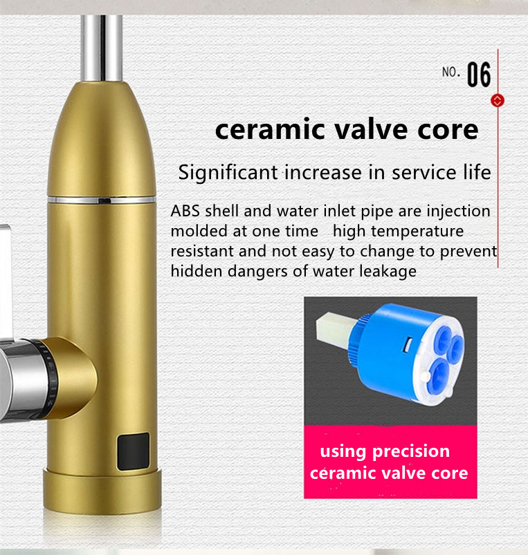 LCD Display Electric Kitchen Water Heater Tap 0.04-0.5MPA LVD For Sink