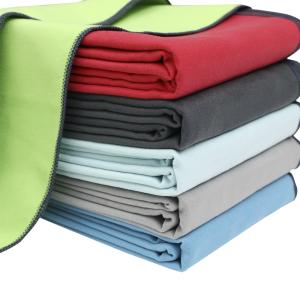China Custom logo Embroidered Super Absorbent Soft Microfiber Suede Gym Towel Sport Sweat Towel factory