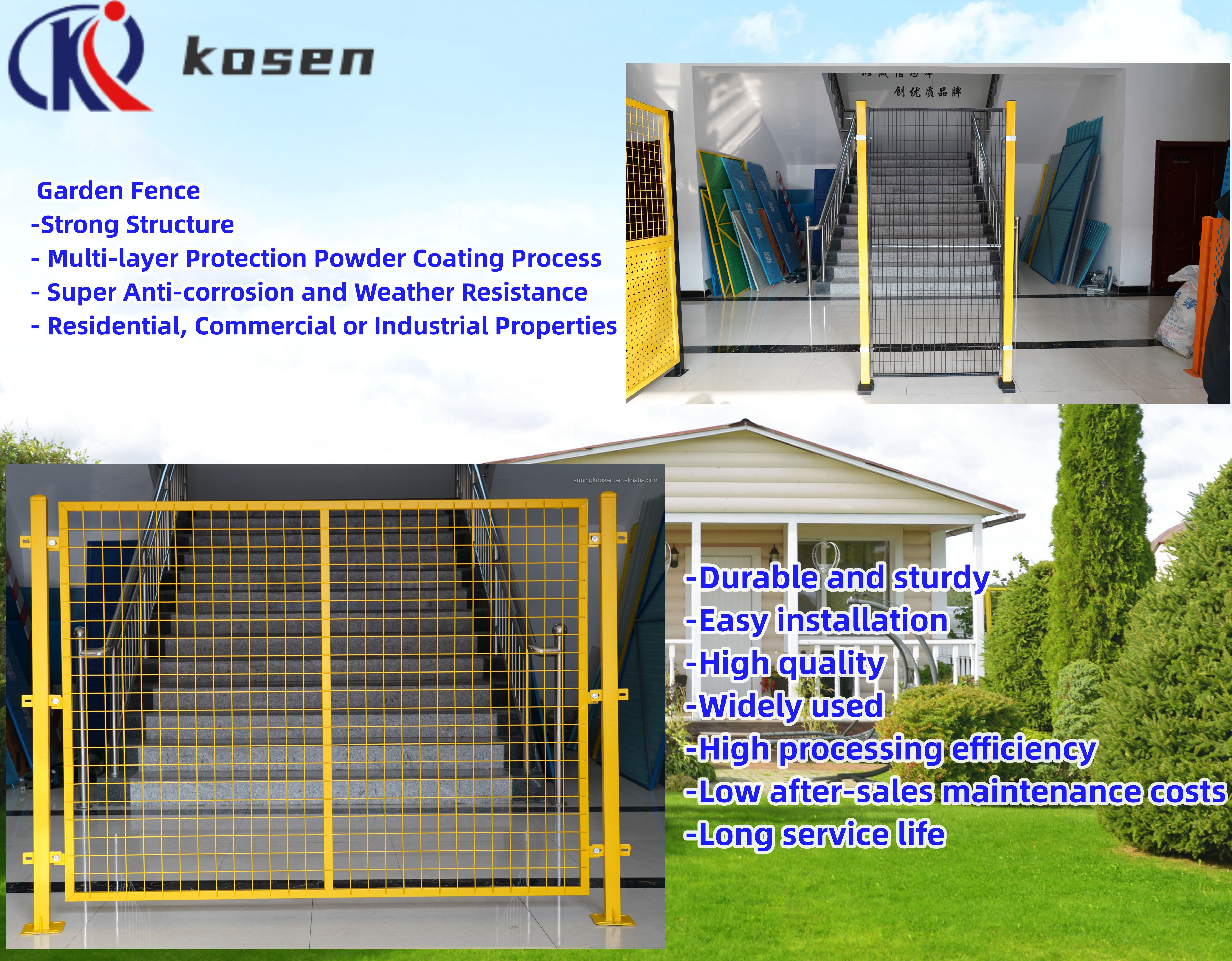 Sustainable 6ft PVC Coated Galvanized Welded Wire Mesh Fence Panel for French Garden