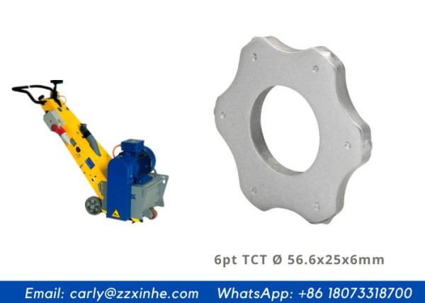 Medium 6 Point Scarifier Tungsten Carbide TCT Cutter On Milling Planer Flooring