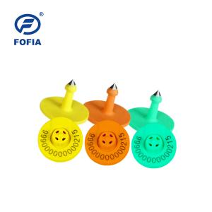 China Yellow 17cm Reading Distance Rfid Animal Ear Tag For Sheep Goat Piglet factory