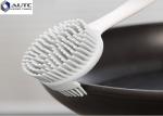 Double Side Kitchen Cleaning Brush , Grey Cleaning Brush With Plastic Hand TPR