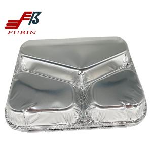China Safety 3 Compartment Aluminum Foil Lunch Box 270mmx300mm factory