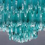 Jewelry store ceiling blue green icefall handmade blown icicles custom stalagite