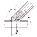 Aluminum Tubing Connector Lean Pipe Joint Fastener Kit 45 Degree Double Tube