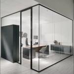 Modern Sound Proof Glass Partition With Powder Coating Aluminum Frame