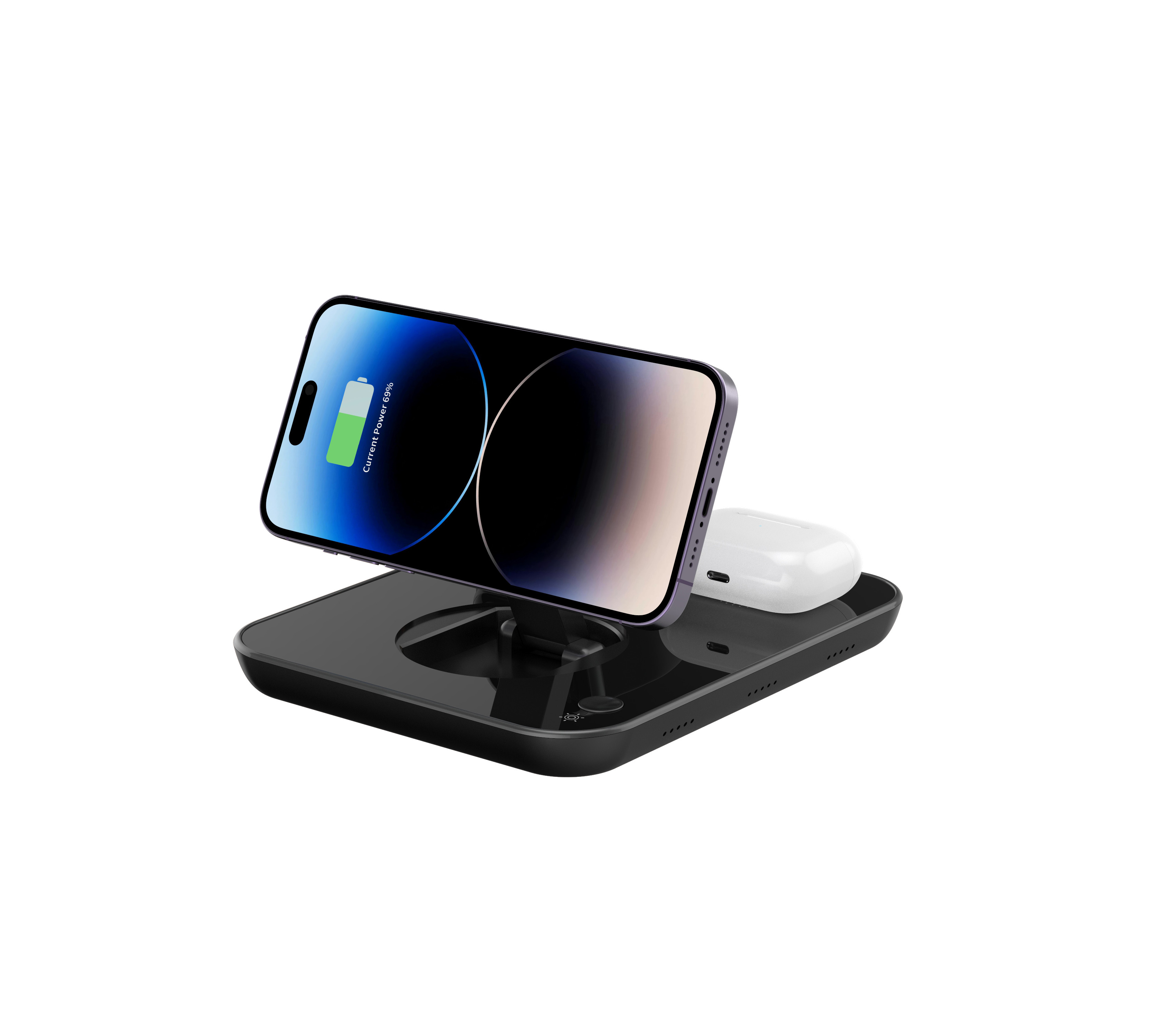 Green Fast Charge Wireless Charging Pad Made of ABS PC