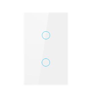 China Tuya US standard 2gang APP Control Glass Touch Operated Smart Wifi Light Dimmer Switch factory