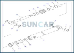China 707-98-14740 7079814740 Swing Boom Cylinder Service Kit For PC20MR-1 PC20R-8 factory