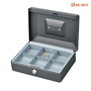 China 6 Cell Money Bank Box With Key Lock , Grey Color Money Storage Safes factory