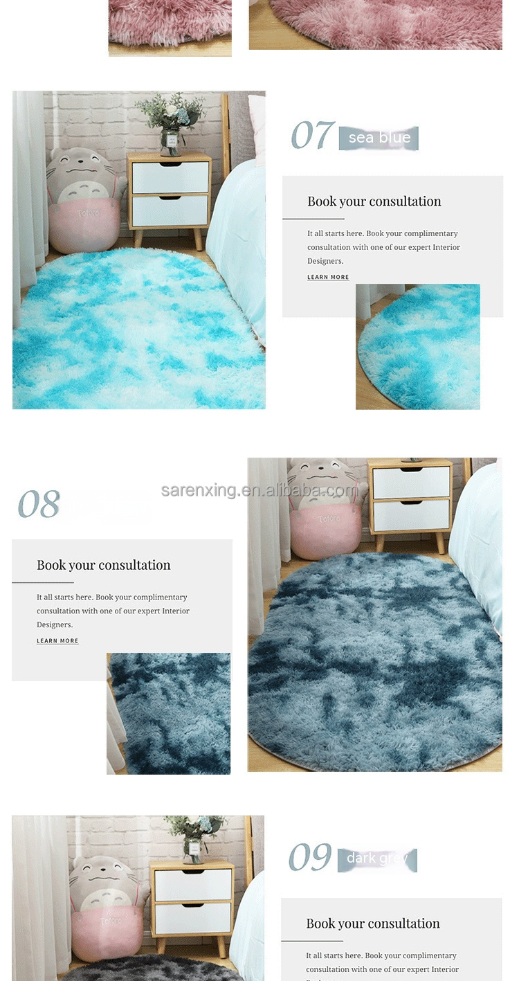 Stain Resistant Ultra Soft Fluffy Bedroom Rugs Oval Beige Throw Rugs for Small Spaces