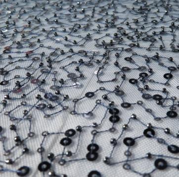 China Shining sequins and Beaded Lace Fabric for ladies garment factory