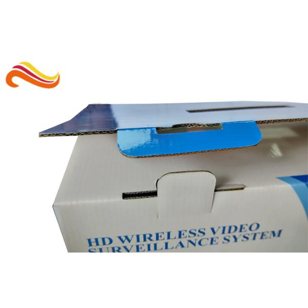 E- Flute Material Corrugated Paper Boxes Glossy Lamination Surface With Hanger