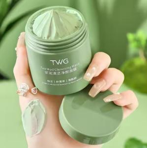 China Green Tea Clay Face Mask Skin Care Pore Shrinking Blackhead Remover Face Mask Deep Cleansing Face Mud factory