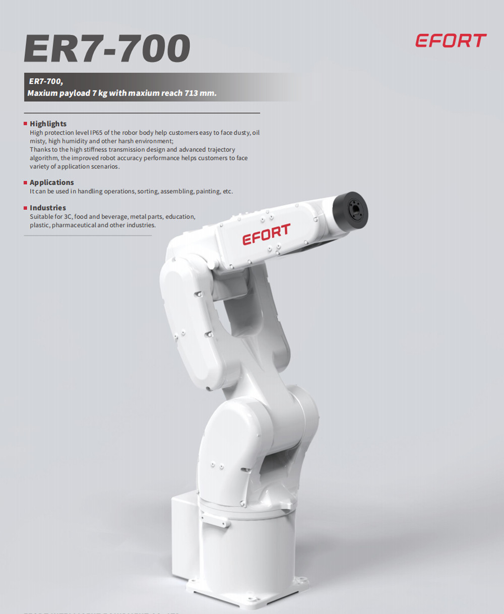 Desktop Robot In Handling Operations Sorting Assembling For 3C Food And Beverage Metal Parts Education Plastic ER7-700