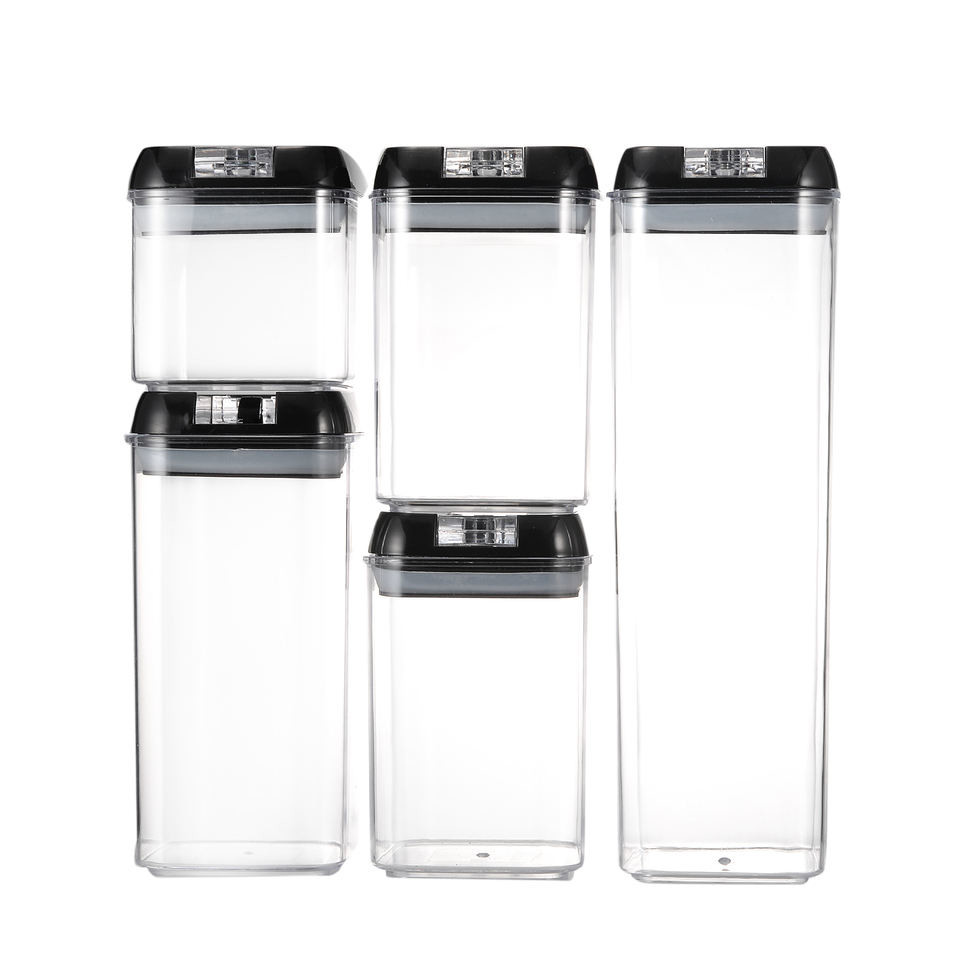 BPA free Kitchen Use Customized Set Of 5 Pcs Airtight Plastic Dry Food Storage Container