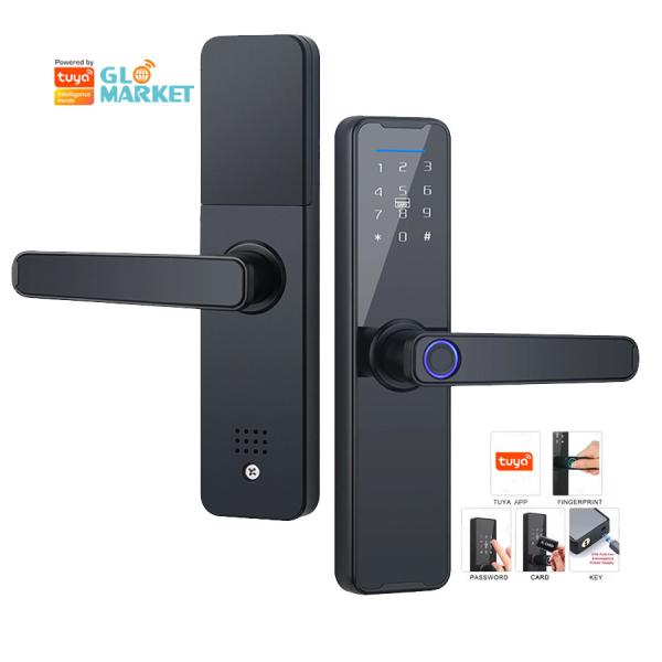 Glomarket Wifi Tuya Smart Door Lock Aluminum Fingerprint Password Card Key