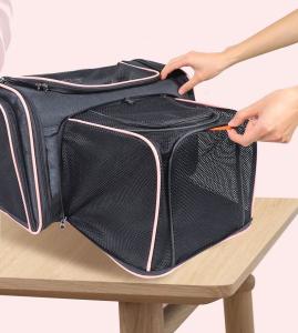 China OEM / ODM Custom Expandable Pet Carrier Clear Breathable Pet Cat Bag For Travel factory