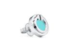 ODM Turquoise Circle Earrings , Dia 9.65mm 18k Turquoise Earrings 2.37g Weight