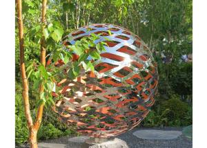 China 150 Diameter Stainless Steel Ball Sculpture Polished Metal Hollow Sphere For Garden factory