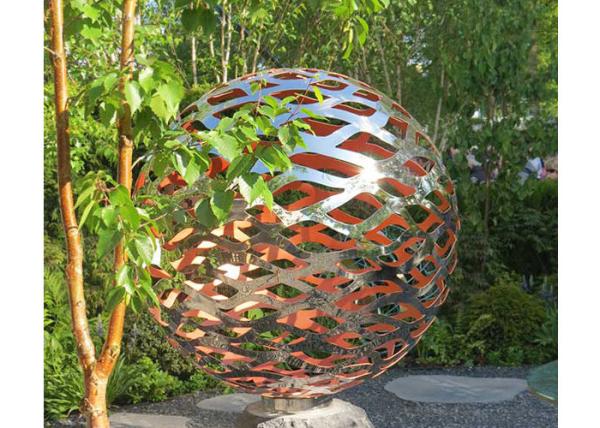 150 Diameter Stainless Steel Ball Sculpture Polished Metal Hollow Sphere For