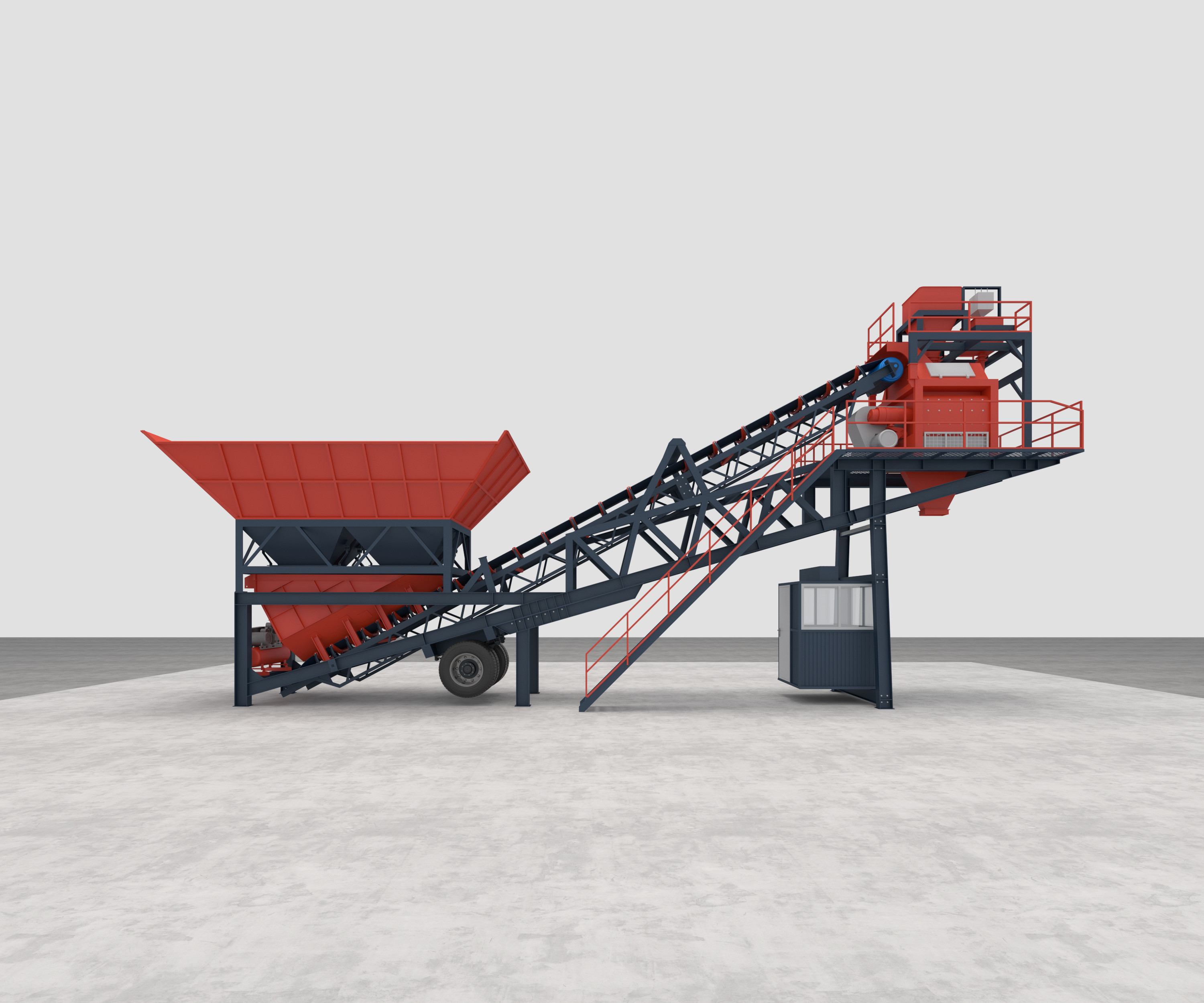 RCC Portable Concrete Cement Mini Mobile Batching Plant Silo 25m3/h