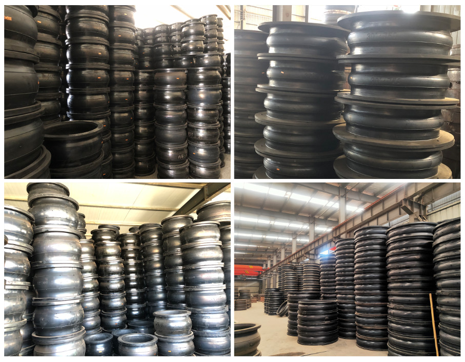 Epoxy Coated Elastomeric Double Sphere Pipe Rubber Expansion Joint Carbon Steel Flange Connection