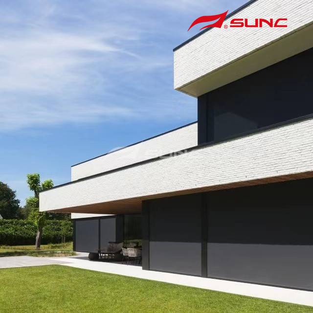 Smart Motorized Zip Track Blinds Rainproof Zip Screen Roller Blinds