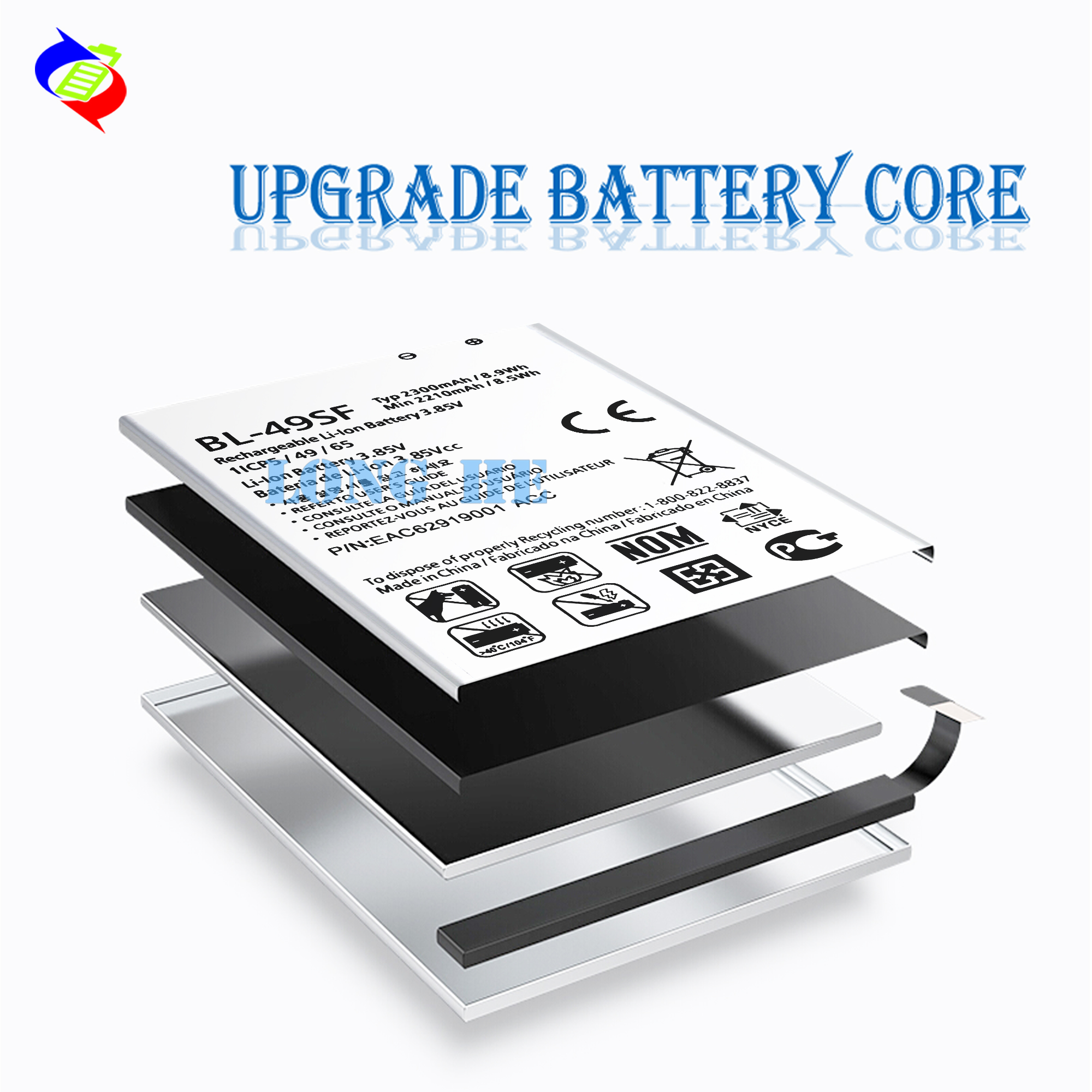 Direct Silver Battery for LG H735 G4s G4 Mini BL-49SF Li-Ion 2300 MAH Replacement