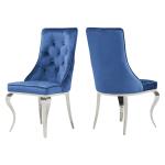 Grey Fabric SS Dining Chairs Modern Sliver For Upscale Hotel Restaurants