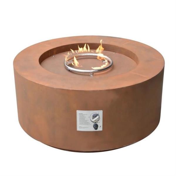China Corten Steel Round Fire Pit Table 95cm Portable Freestanding Gas Propane factory