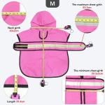 Reflective Dog Raincoat - Adjustable Waterproof Raincoat for Dogs, Lightweight