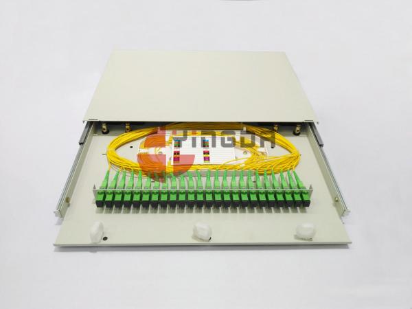 19" ODF SC 24Port Sliding Drawer Fiber Optic Patch Panel Distribution Box 1U