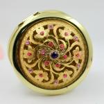 Shinny Gifts Wedding Gifts 3D Flower Gold Plating Cosmetic Makeup Mirror