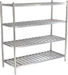 Silver Stainless Steel Catering Equipment 1200x500x1550mm , 4 Tier Storage Shelf
