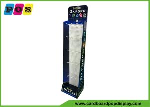 China Point Of Sales Stationery Cardboard Floor Display Stand With 5mm MDF Pegs Panel HD071 factory