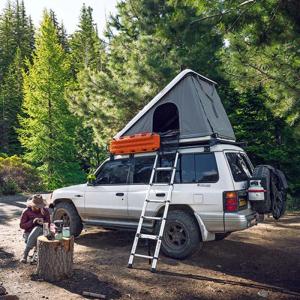 China 75kg Aluminium Alloy Folding Car Tent Camping Shelter SUV 4 Person Roof Top Tent factory