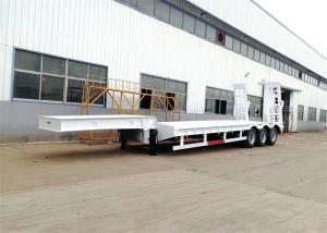 China Extendable Lowboy Loader 3 Axle 80 Tons Low Bed Semi Trailer factory