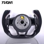 Black Suede Leather Carbon Steering Wheel Audi R8 TTRS A3 A4 A5 RS3 Plane Shape