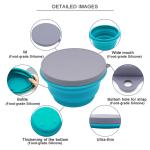 1000ml Food Storage Portable Collapsible Travel Foldable Silicone Bowl With
