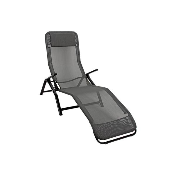 China Textilene Reclining Foldable Sun Lounger With Pillow Rust Resistant factory