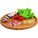 round small bamboo wood serving trays