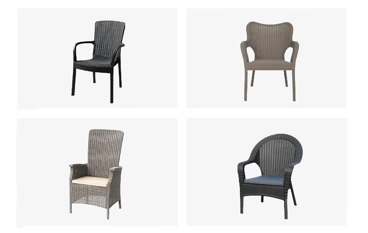 Outdoor Garden Chair Plastic Stackable Coffee Dining Arm Chair Villa Patio Armchair