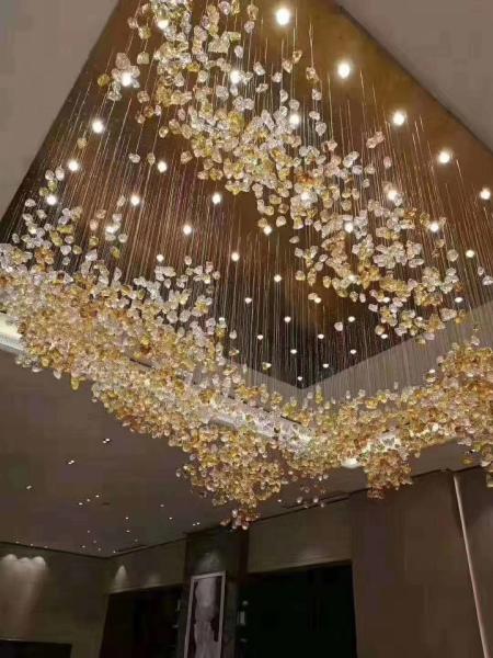 Modern Luxury Glass Gold K9 Crystal Chandelier Interior Living Room Hanging