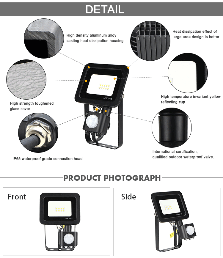 Aluminum Ultra Thin Sensor 10w Outdoor LED Flood Lights