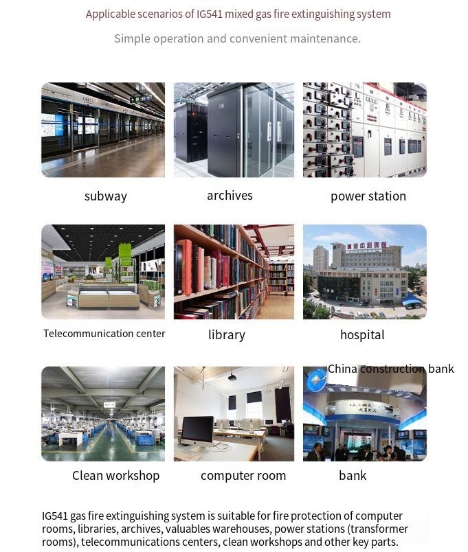20℃15MPa IG541 is suitable for indoor archives full flooding