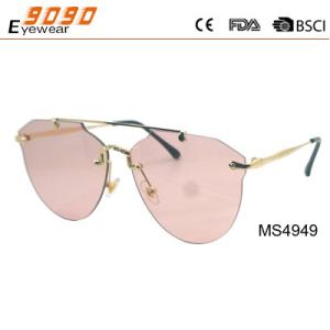 China New colorful fashion sunglasses,made of metal with plastic tip,suitable for women factory