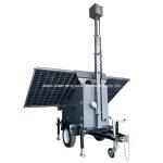 Solar Surveillance Monitor Mobile Security Trailer CCTV Camera Trailer For