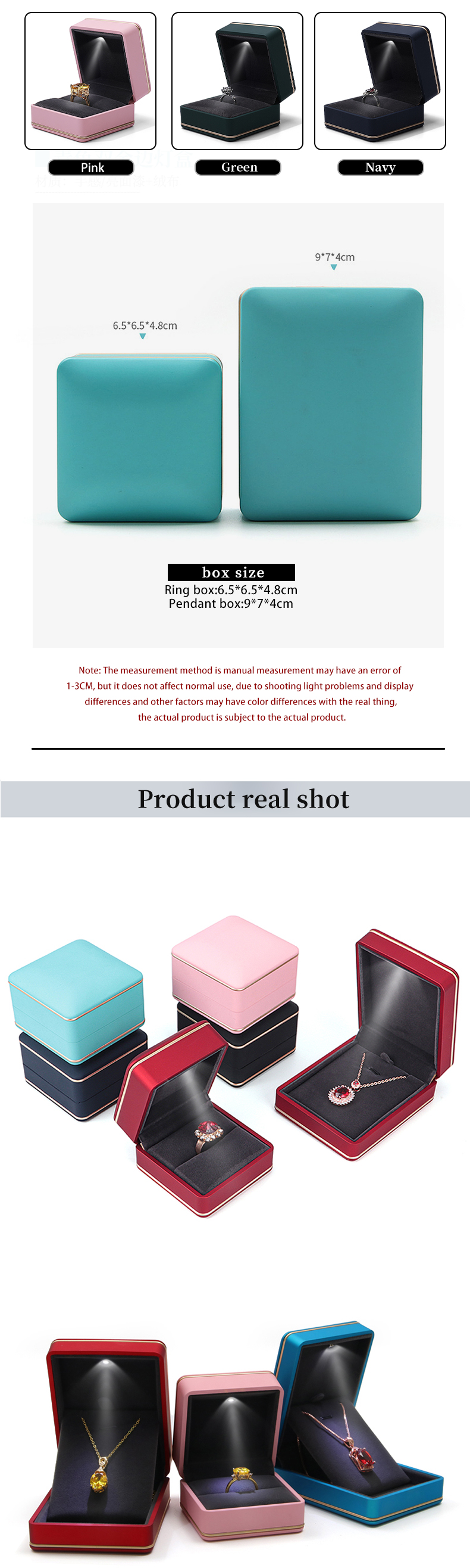 Jewelry Package with Light Hanhong Custom Logo Silk Screen Print Luxury LED Storage Box