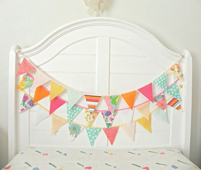 Birthday Party 12*15cm Multi Coloured Bunting Flags OEM ODM service